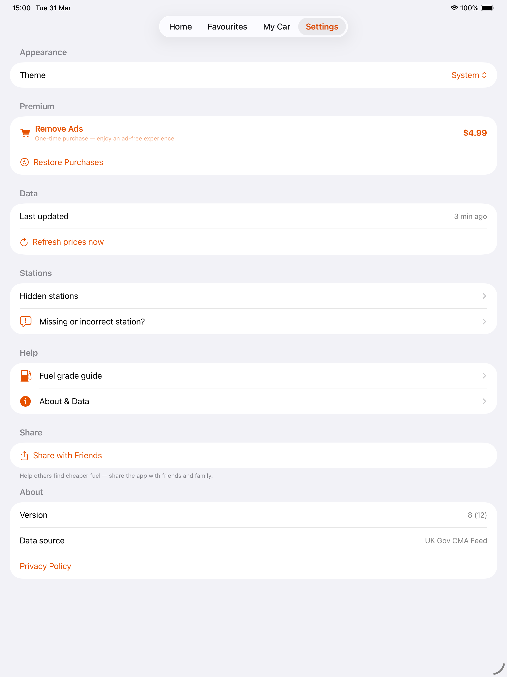 iPad - Settings