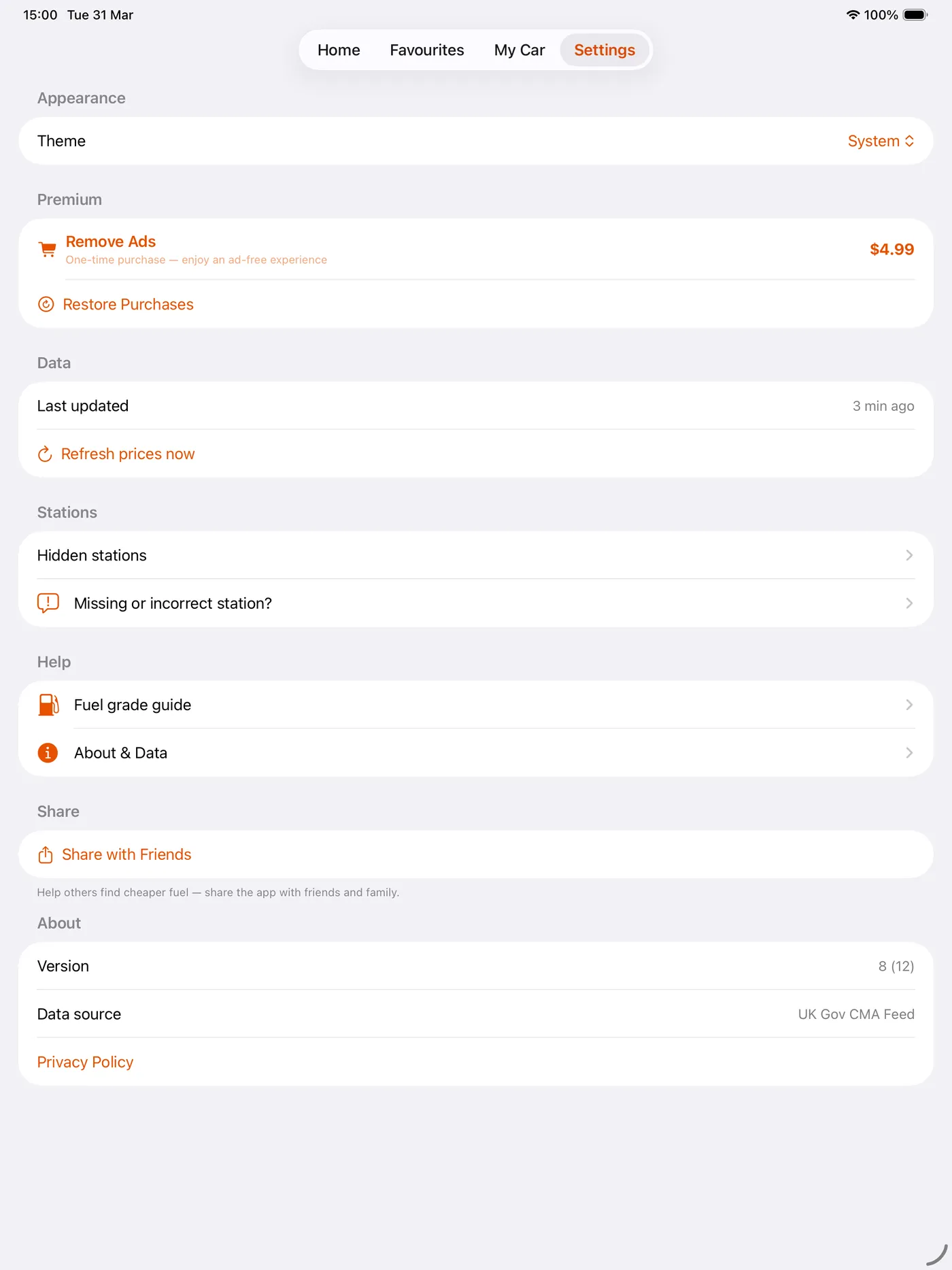 iPad - Settings